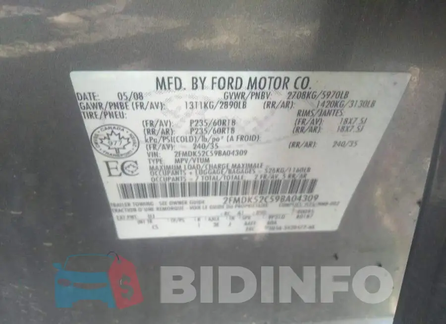 2FMDK52C59BA04309 Photo# 9