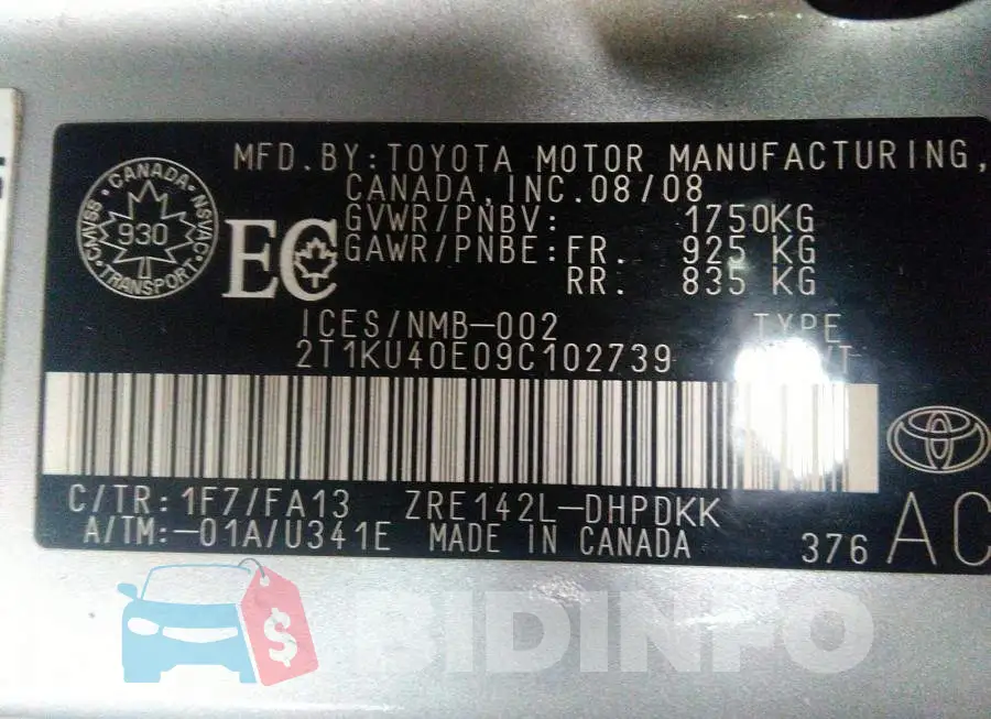 2T1KU40E09C102739 Photo# 9