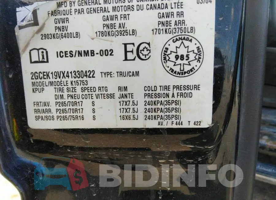 2GCEK19VX41330422 Photo# 9