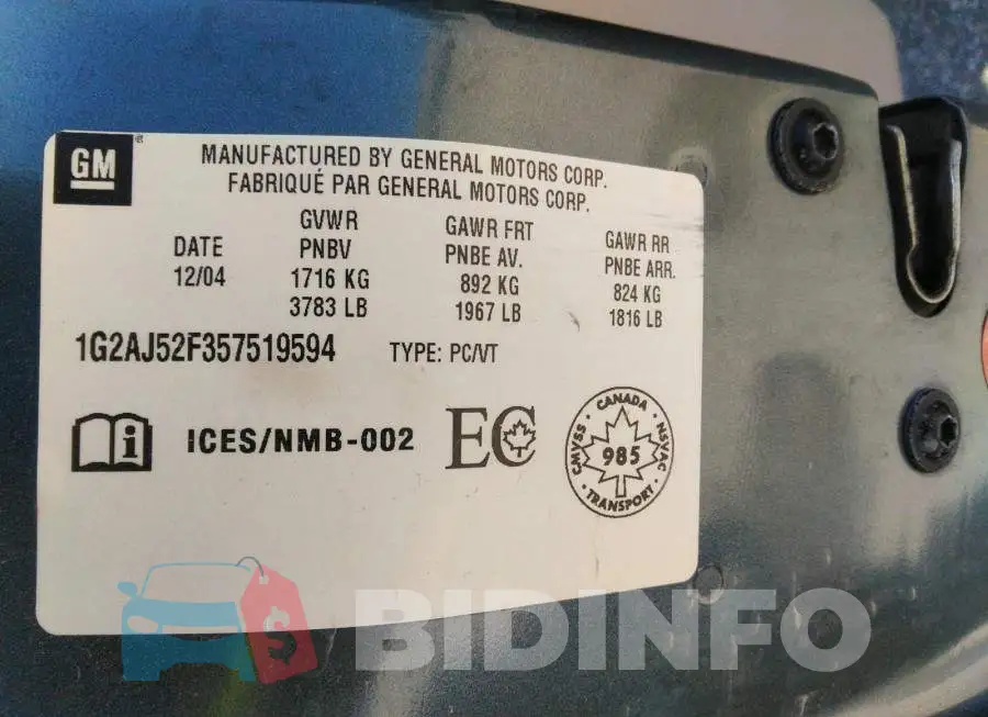 1G2AJ52F357519594 Photo# 9