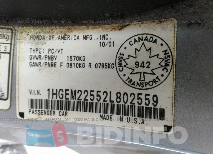 1HGEM22552L802559 Photo# 9