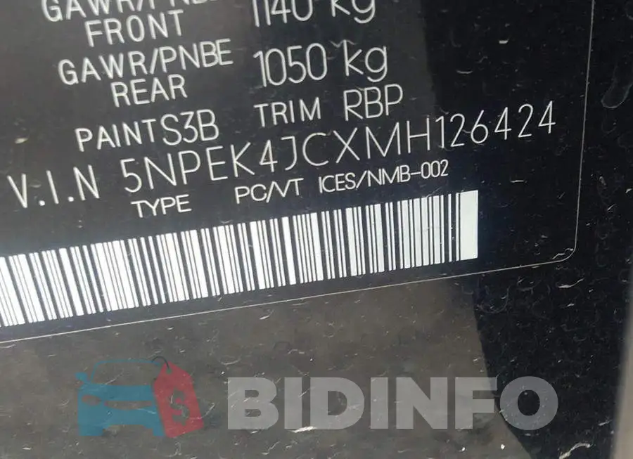 5NPEK4JCXMH126424 Photo# 9