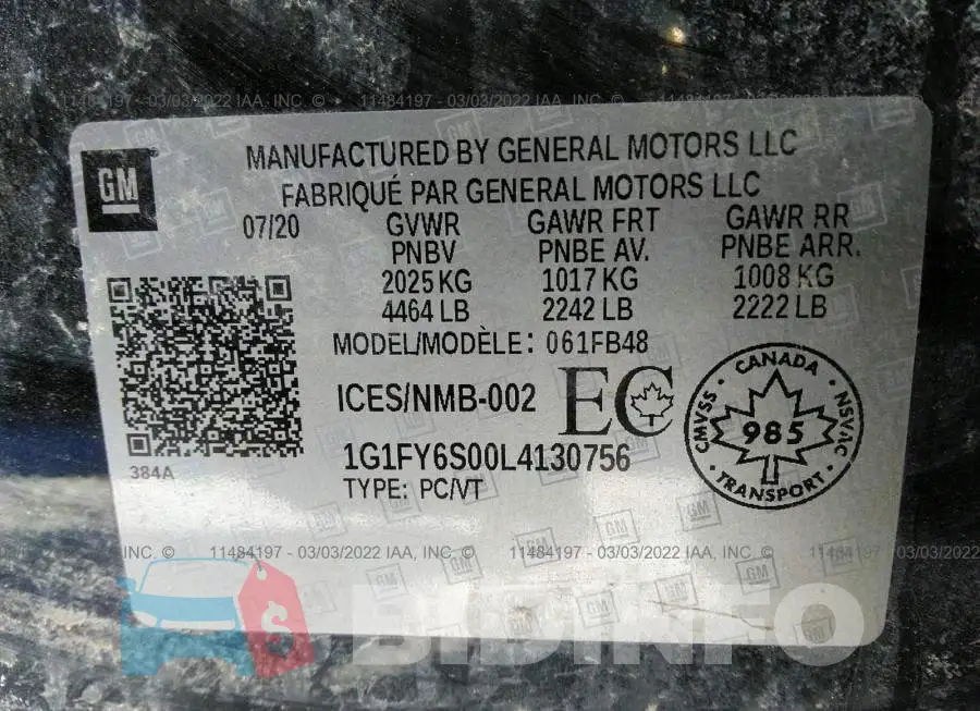 1G1FY6S00L4130756 Photo# 9