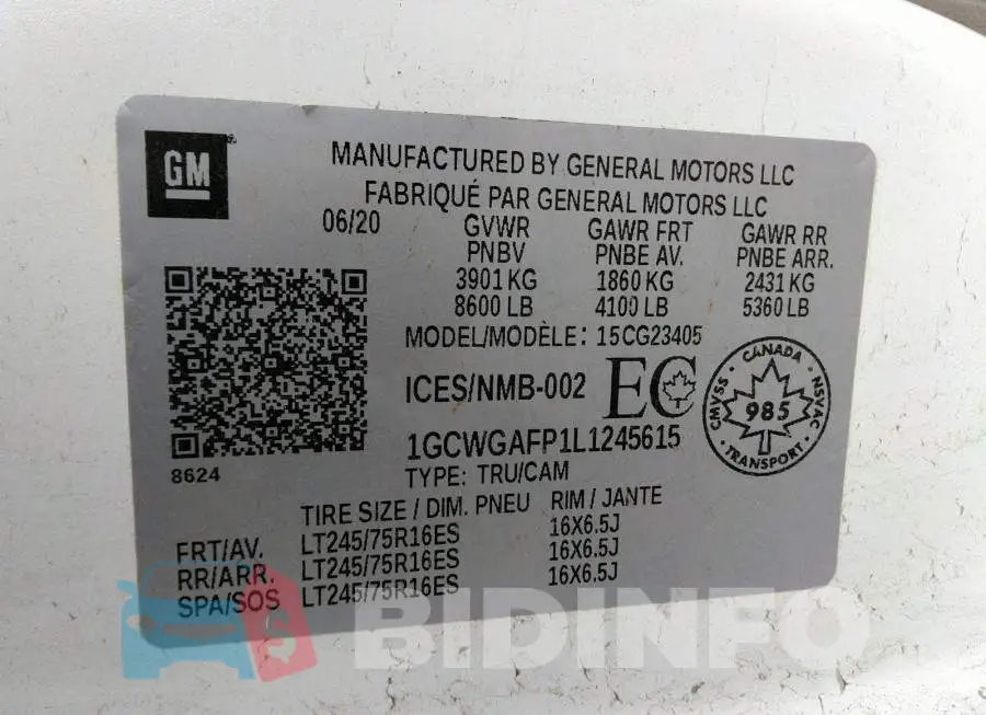 1GCWGAFP1L1245615 Photo# 9