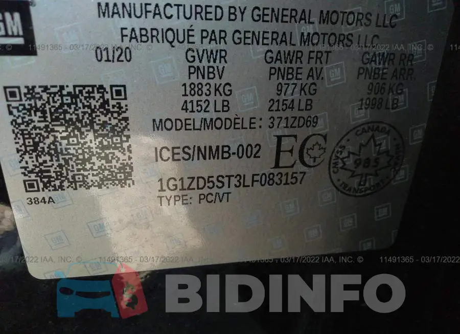 1G1ZD5ST3LF083157 Photo# 9