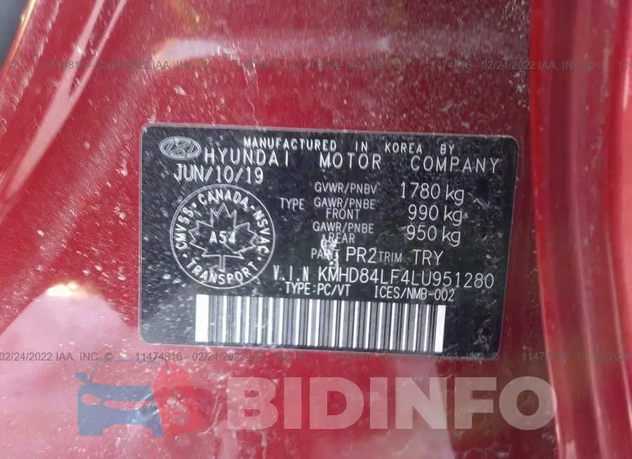 KMHD84LF4LU951280 Photo# 9