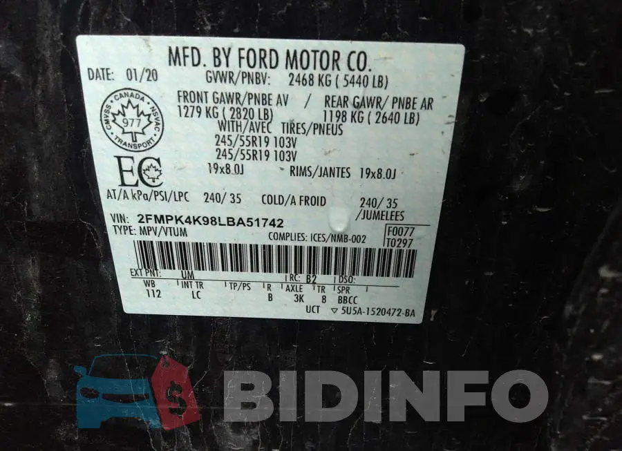 2FMPK4K98LBA51742 Photo# 9
