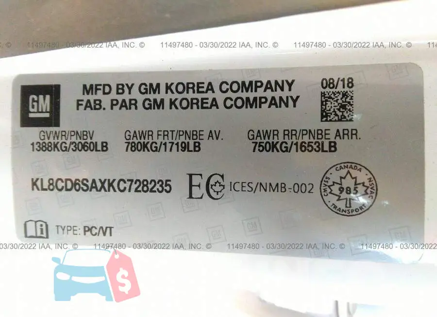 KL8CD6SAXKC728235 Photo# 9