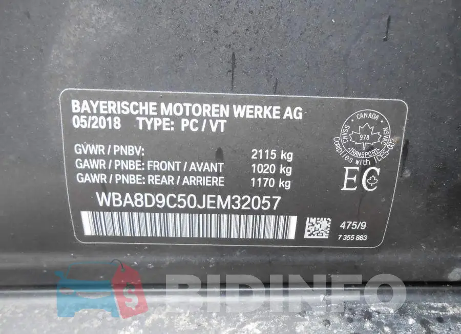 WBA8D9C50JEM32057 Photo# 9
