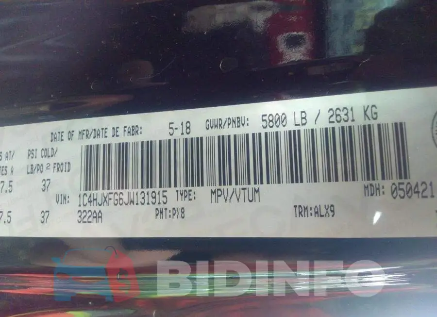 1C4HJXFG6JW131915 Photo# 9