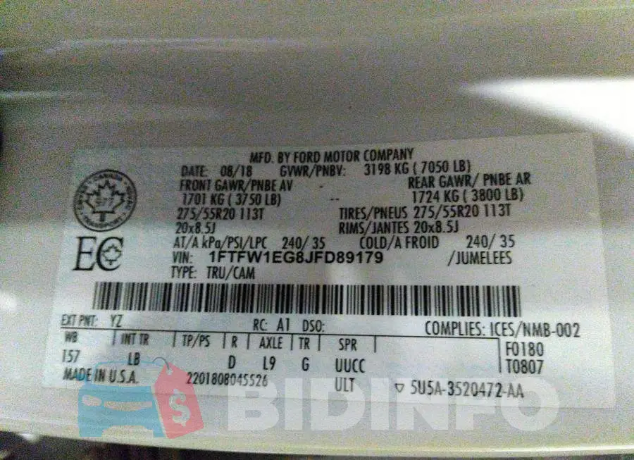 1FTFW1EG8JFD89179 Photo# 9