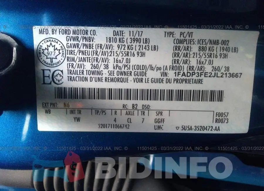 1FADP3FE2JL213667 Photo# 9