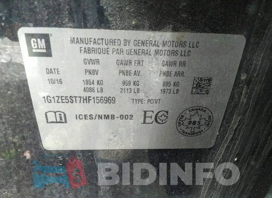 1G1ZE5ST7HF156969 Photo# 9