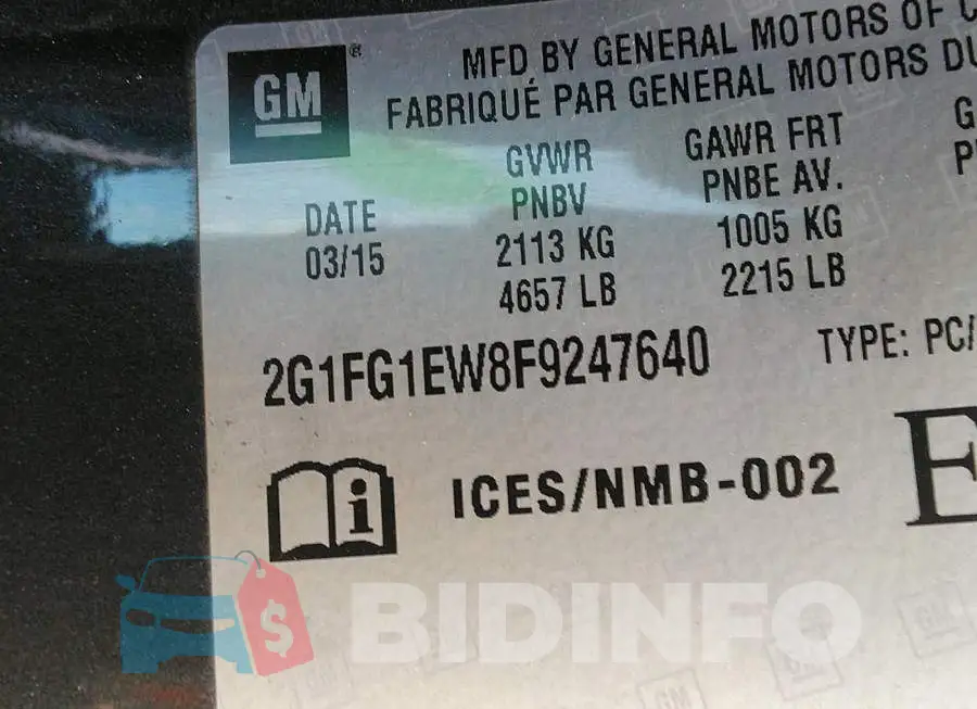 2G1FG1EW8F9247640 Photo# 9