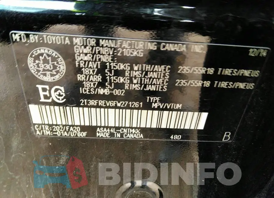 2T3RFREV6FW271261 Photo# 9