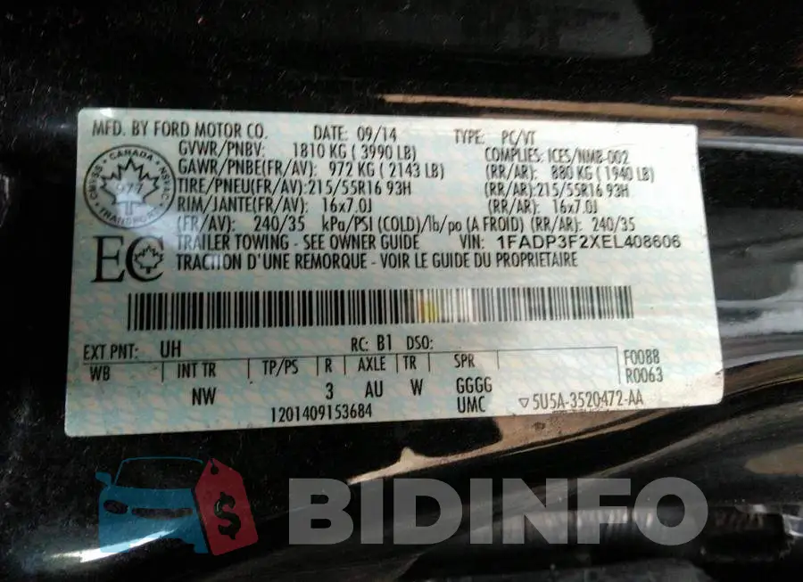 1FADP3F2XEL408606 Photo# 9