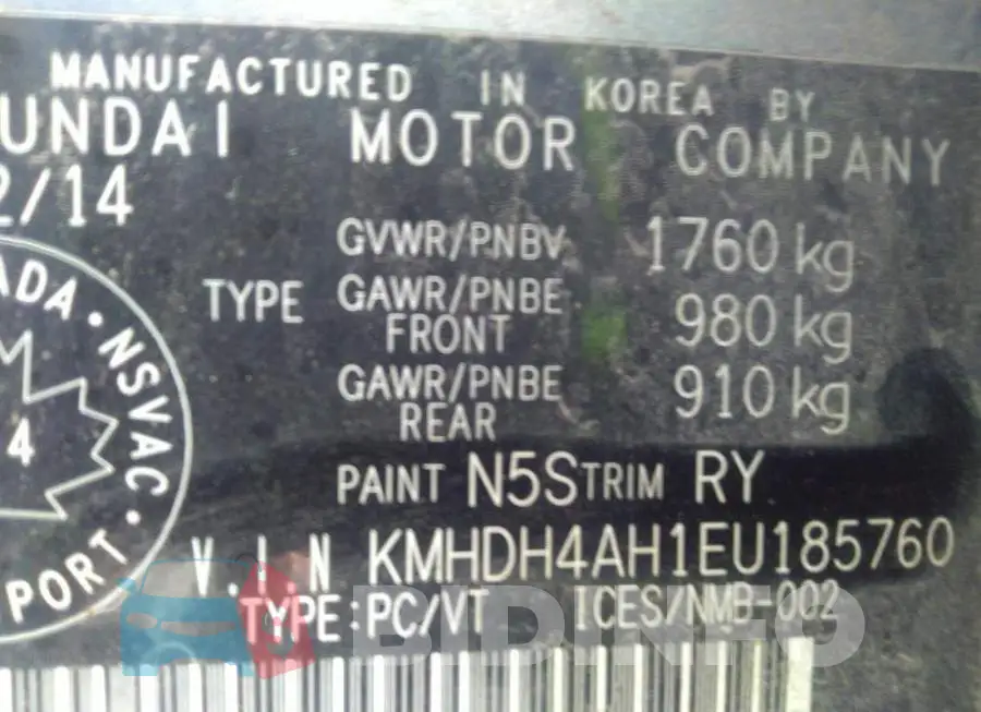 KMHDH4AH1EU185760 Photo# 9