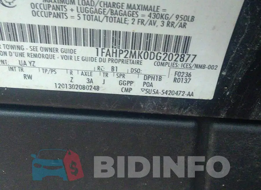 1FAHP2MK0DG202877 Photo# 9