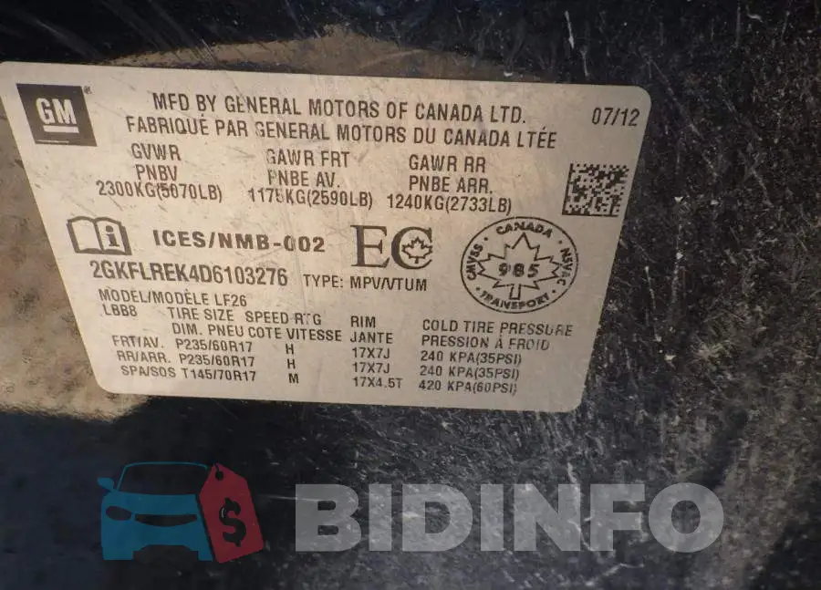 2GKFLREK4D6103276 Photo# 9