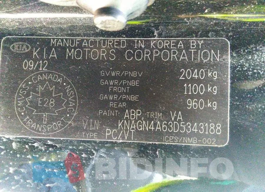 KNAGN4A63D5343188 Photo# 9