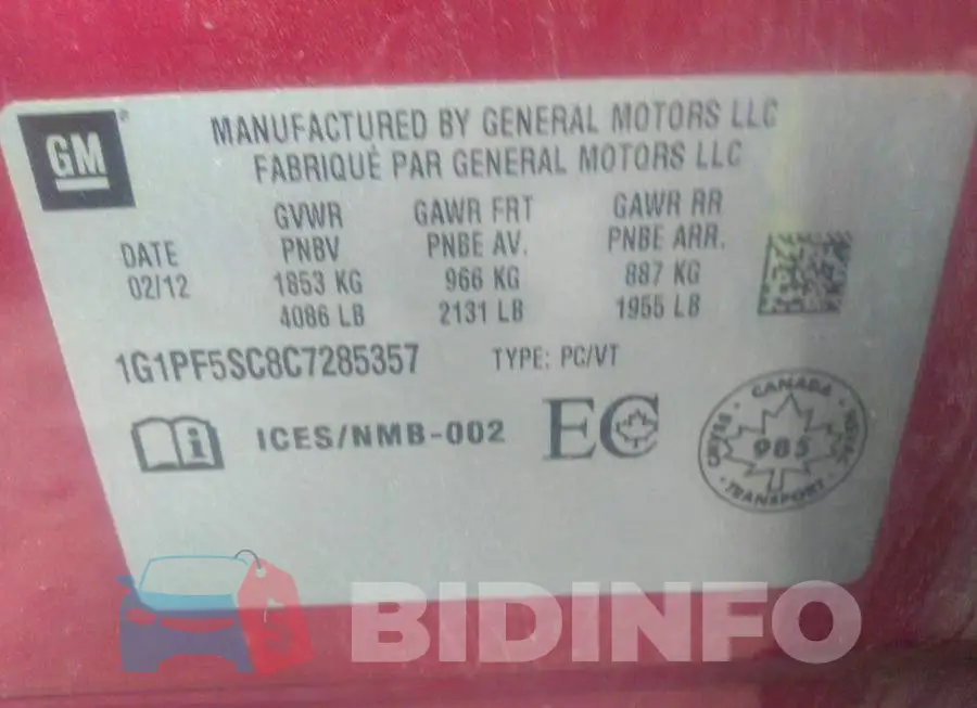 1G1PF5SC8C7285357 Photo# 9