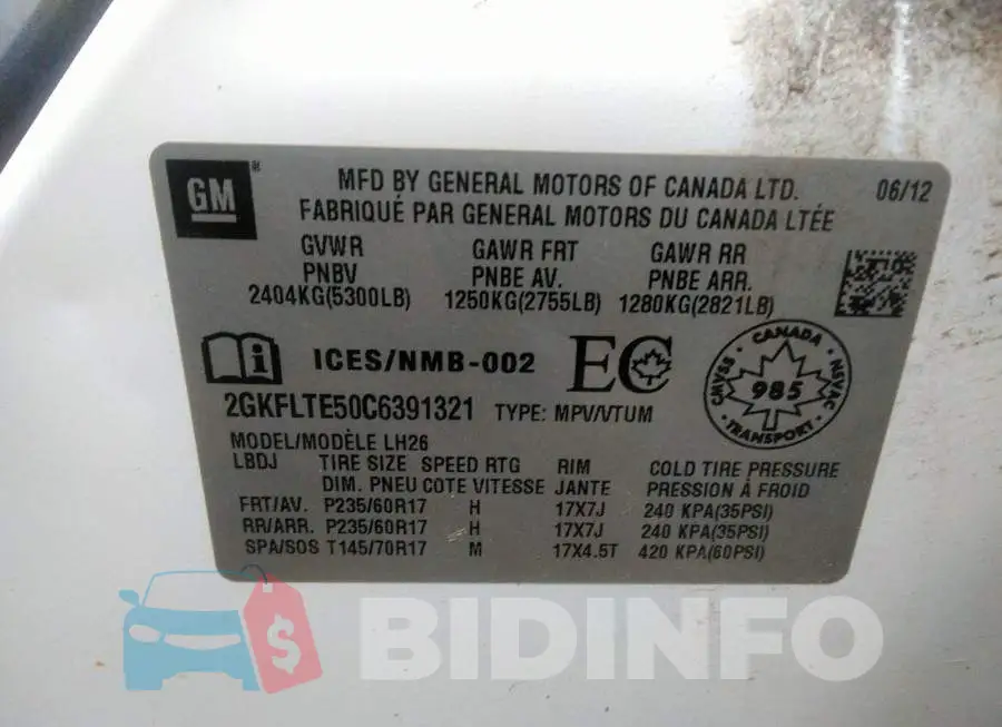 2GKFLTE50C6391321 Photo# 9