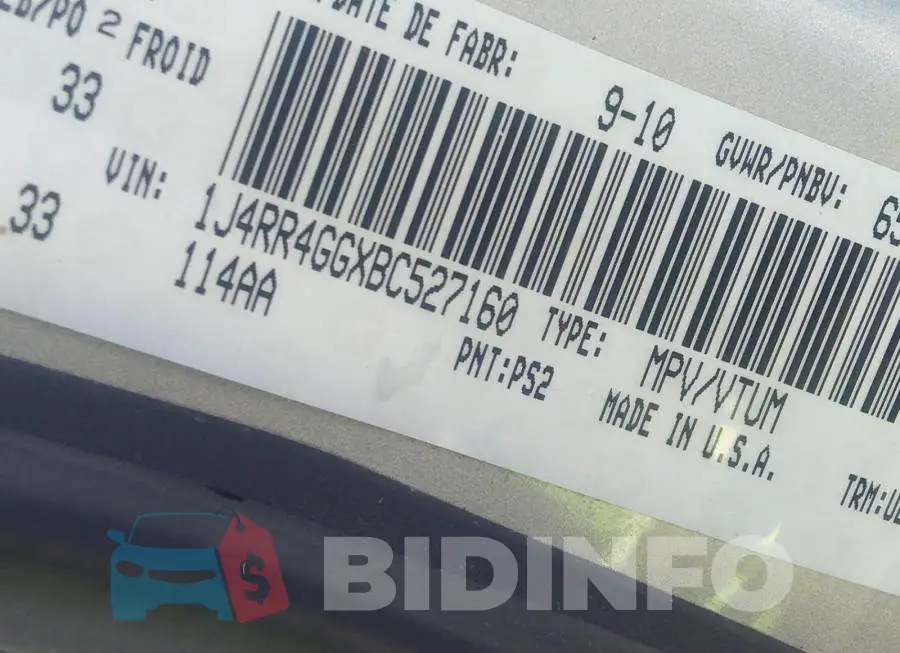 1J4RR4GGXBC527160 Photo# 9