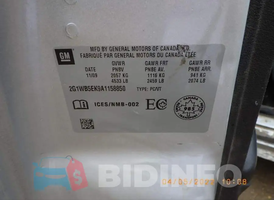 2G1WB5EK9A1158850 Photo# 9