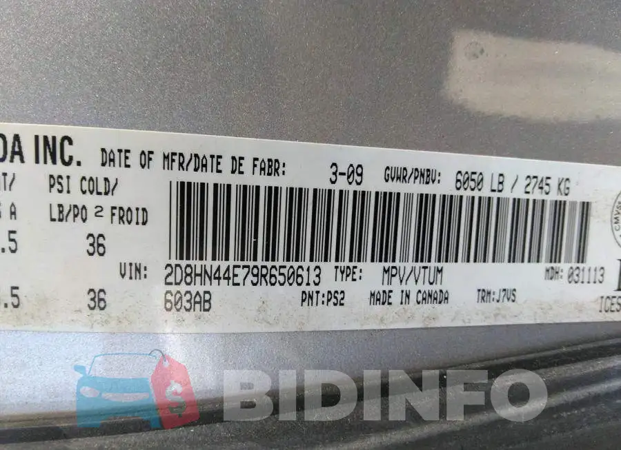 2D8HN44E79R650613 Photo# 9