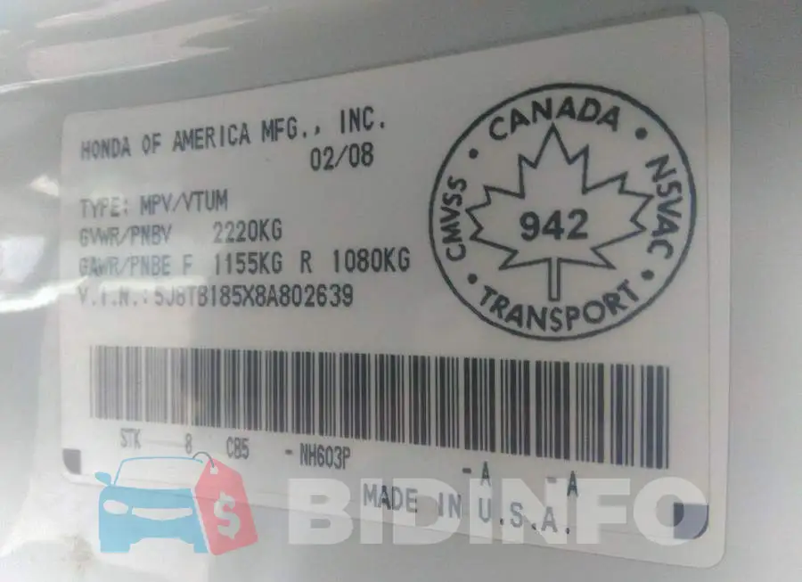 5J8TB185X8A802639 Photo# 9