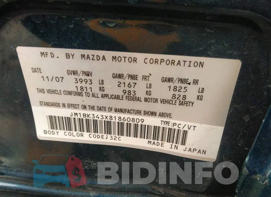 JM1BK343X81860809 Photo# 9