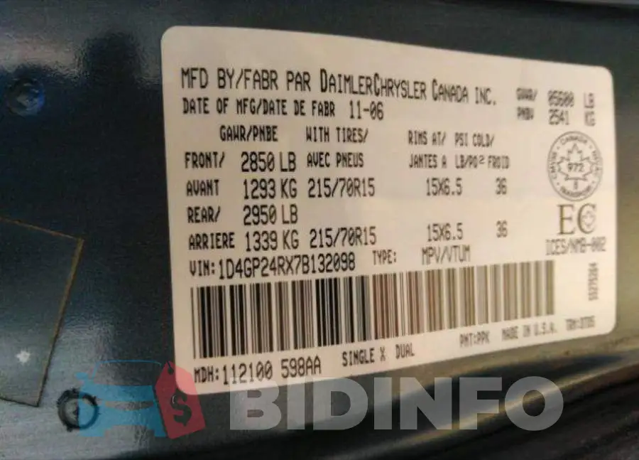 1D4GP24RX7B132098 Photo# 10