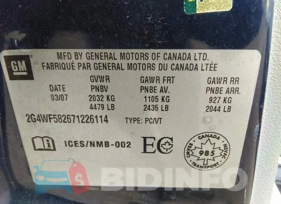 2G4WF582671226114 Photo# 9