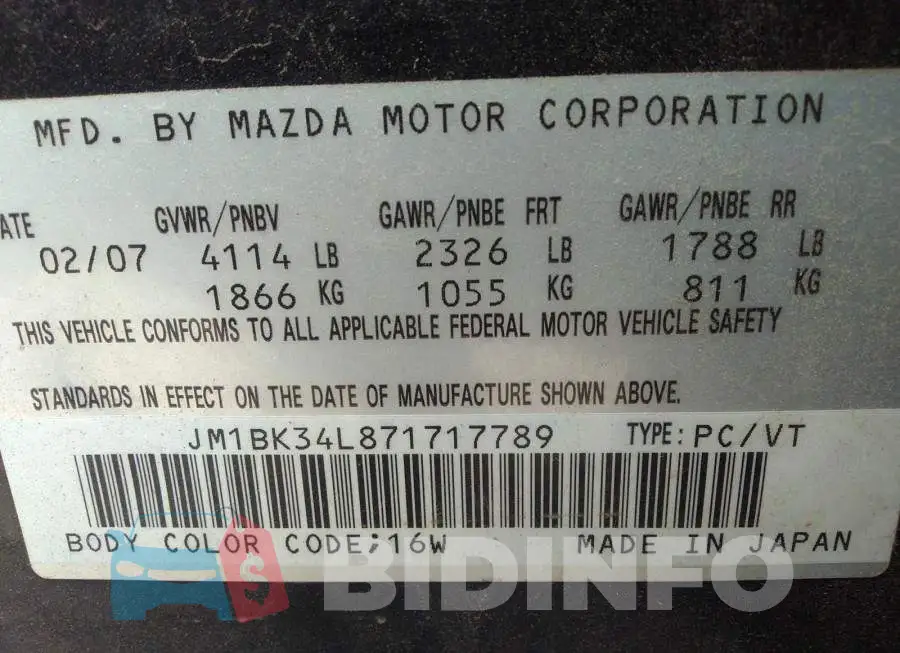 JM1BK34L871717789 Photo# 9