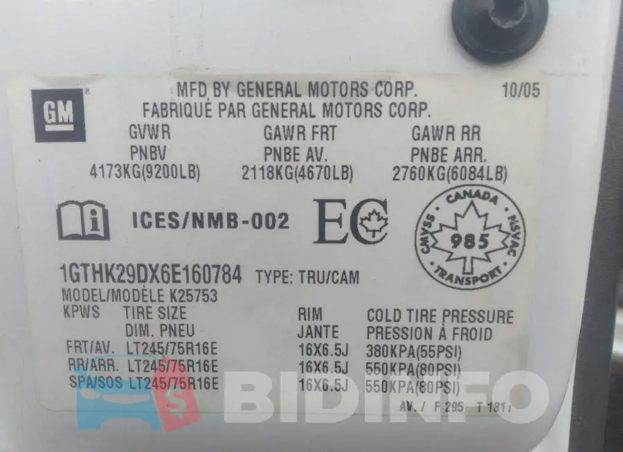 1GTHK29DX6E160784 Photo# 9