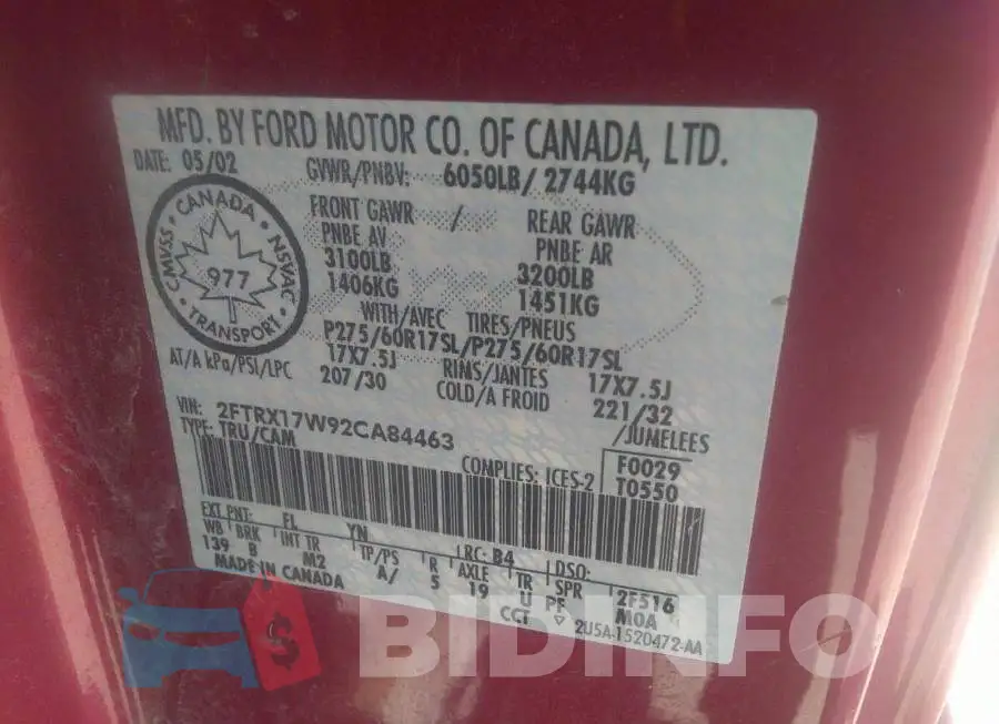 2FTRX17W92CA84463 Photo# 9
