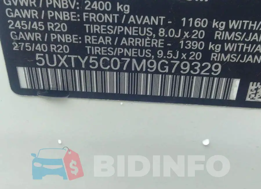 5UXTY5C07M9G79329 Photo# 9