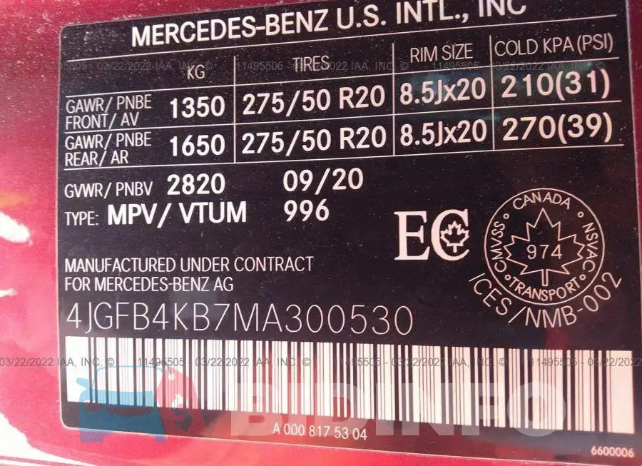 4JGFB4KB7MA300530 Photo# 9
