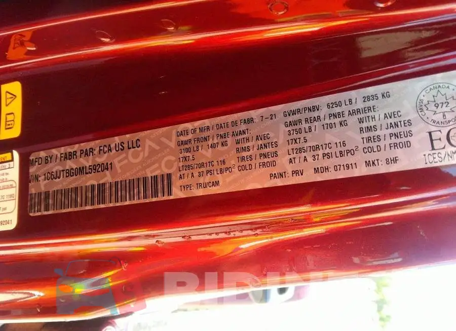 1C6JJTBG0ML592041 Photo# 9