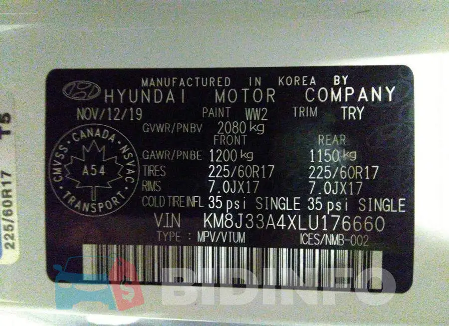 KM8J33A4XLU176660 Photo# 9