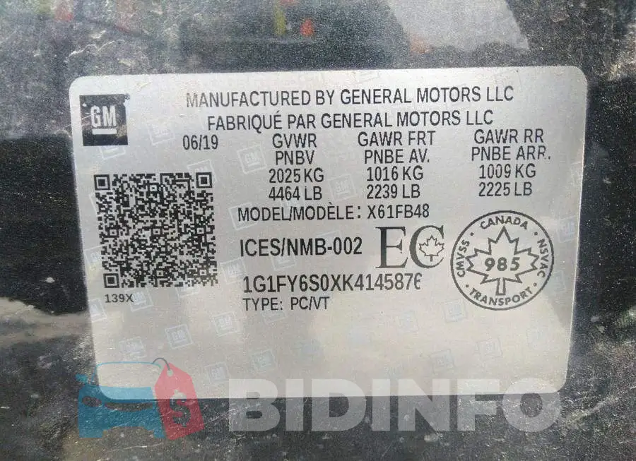 1G1FY6S0XK4145876 Photo# 9
