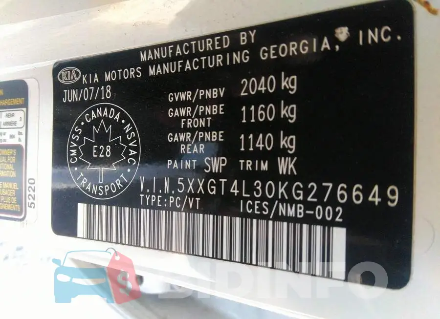 5XXGT4L30KG276649 Photo# 9