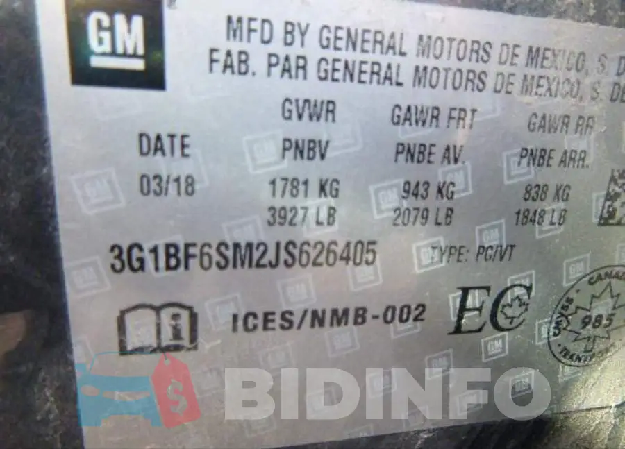 3G1BF6SM2JS626405 Photo# 9