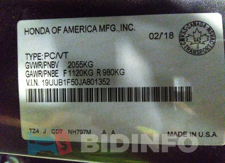 19UUB1F50JA801352 Photo# 9