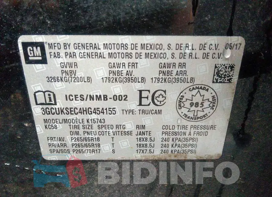 3GCUKSEC4HG454155 Photo# 9