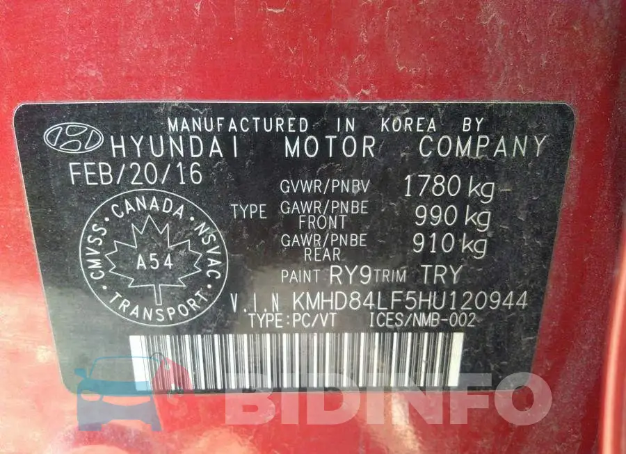KMHD84LF5HU120944 Photo# 9