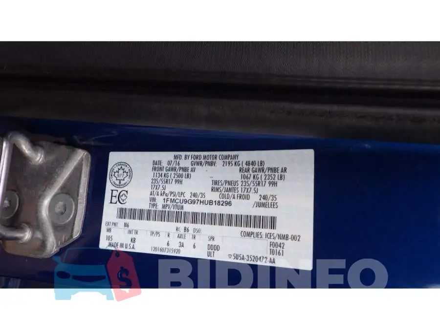1FMCU9G97HUB18296 Photo# 8