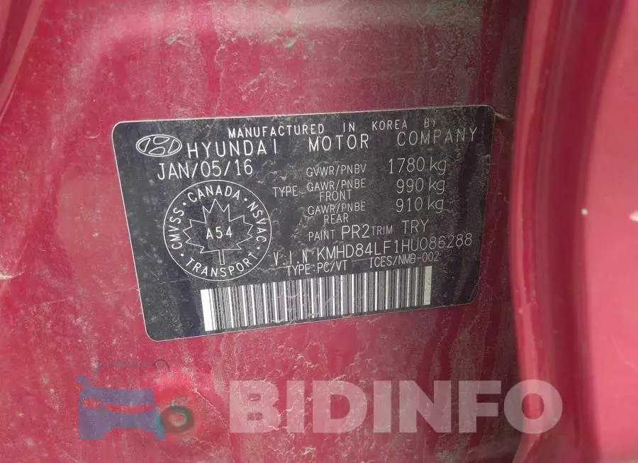 KMHD84LF1HU086288 Photo# 9