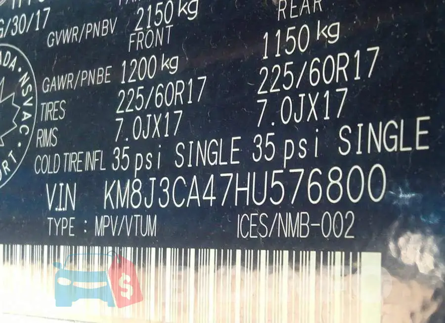 KM8J3CA47HU576800 Photo# 9