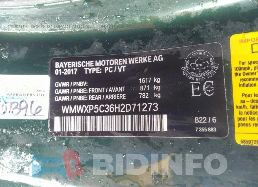 WMWXP5C36H2D71273 Photo# 9